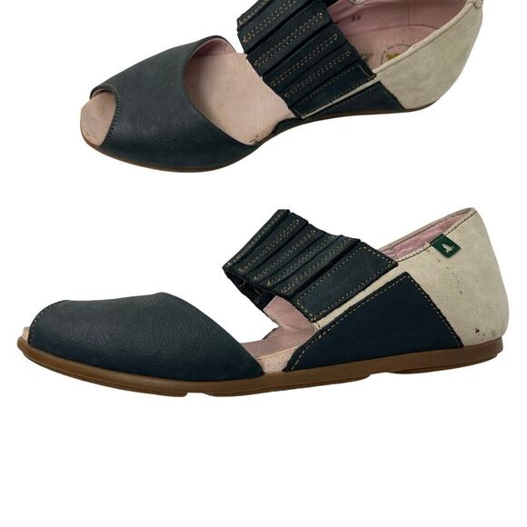 El Naturalista Slip on Stella Peep Toe Sandals Shoes Comfort Flats Size 38 / 8 - Picture 2 of 7
